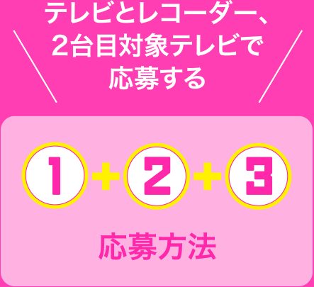 テレビとレコーダー、2台目対象テレビで応募する