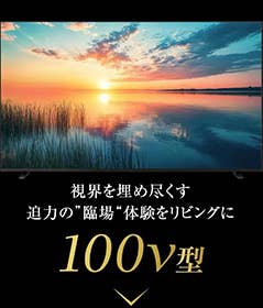 視界を埋め尽くす迫力の”臨場“体験をリビングに 100v型