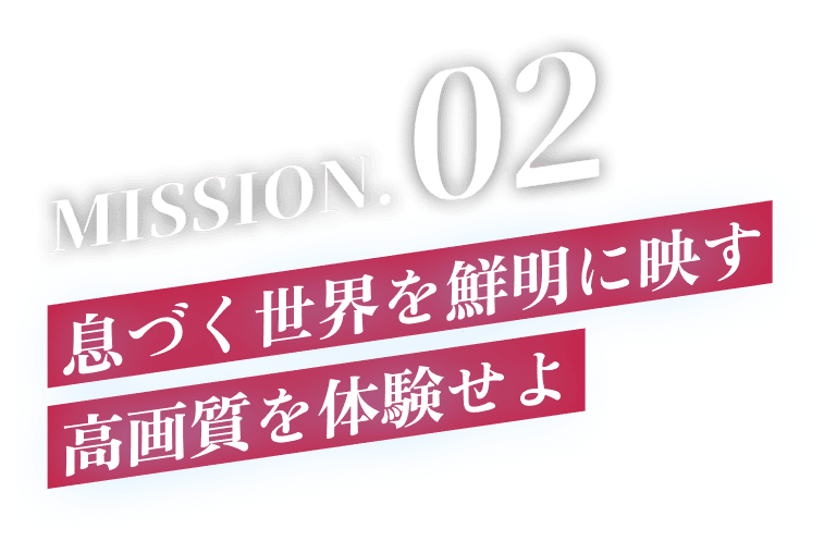 MISSION.02 息づく世界を鮮明に映す高画質を体験せよ