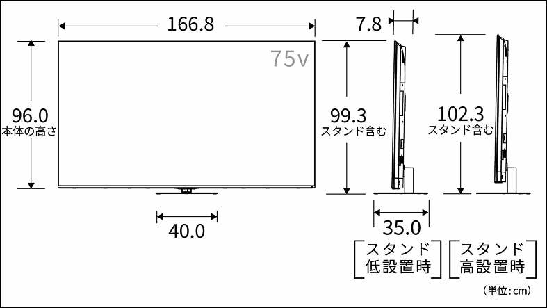 正面図_側面図_レグザ