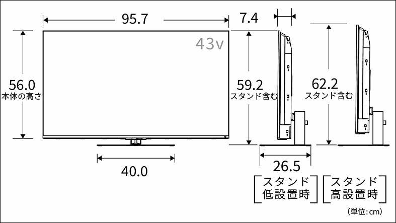 正面図_側面図_レグザ