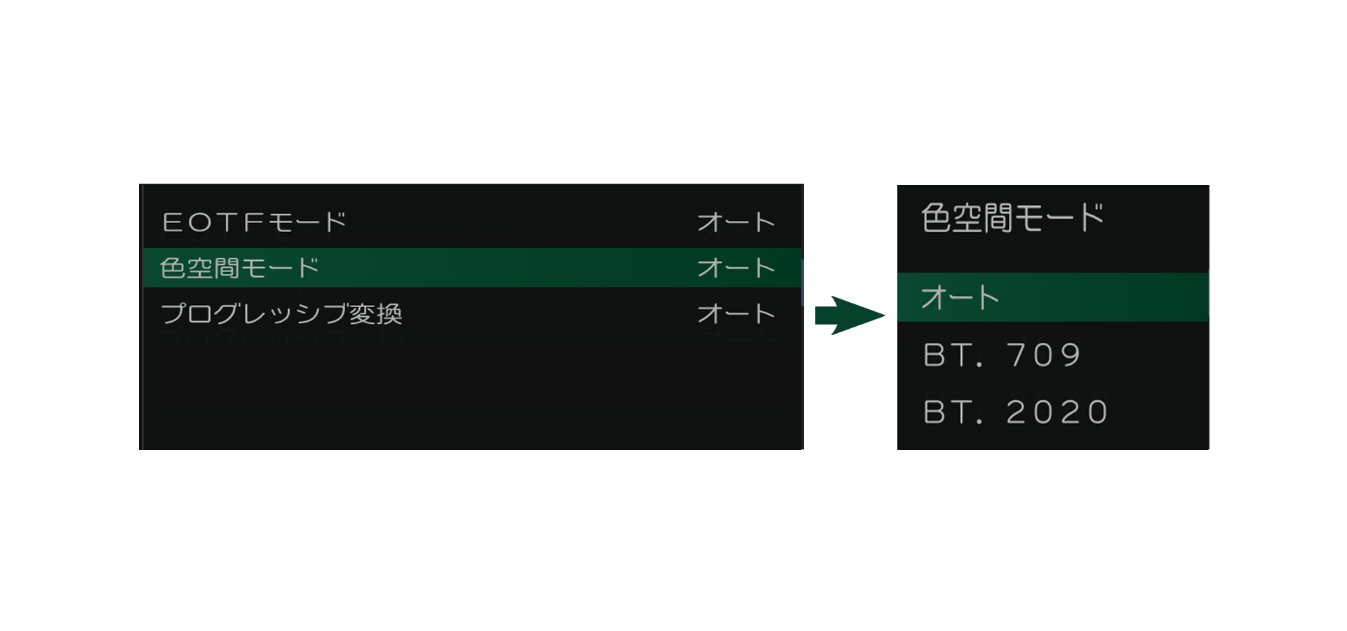 プロユース映像分析・設定_2色空間マニュアル設定_レグザ