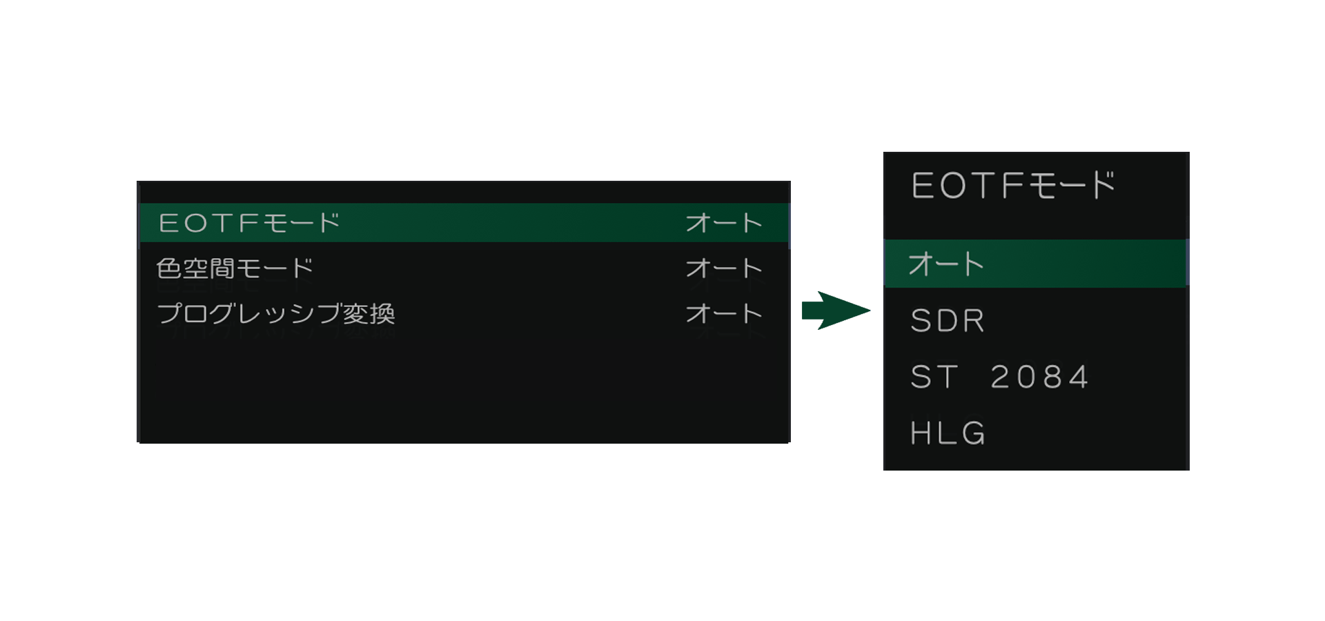 プロユース映像分析・設定_1強制モード設定_レグザ