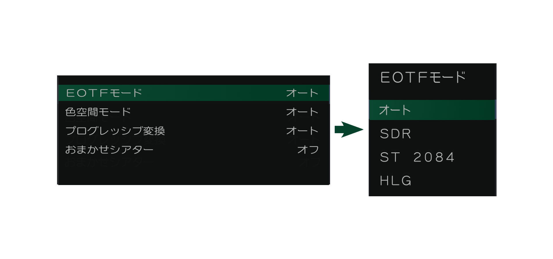 プロユース映像分析・設定_1強制モード設定_レグザ