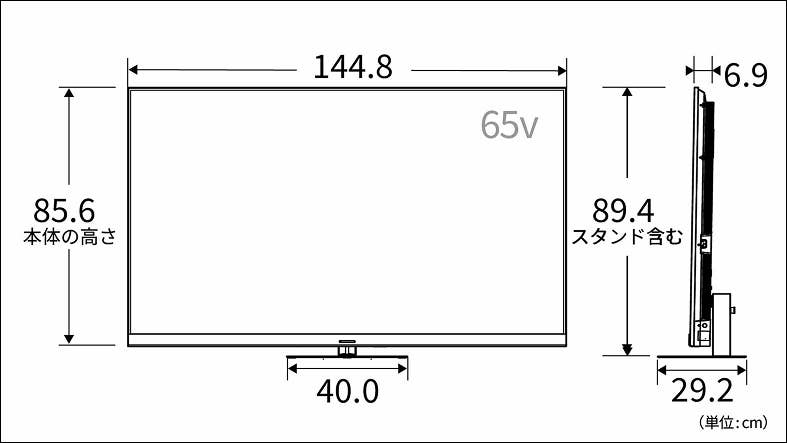 正面図_側面図_レグザ