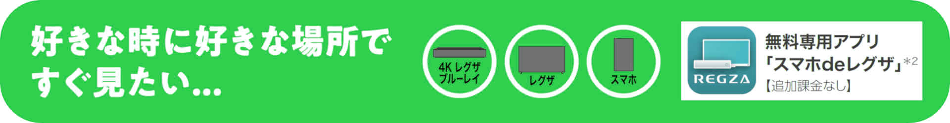 好きな時に好きな場所で、すぐ見たい・・・無料専用アプリ「スマホdeレグザ」追加課金なし