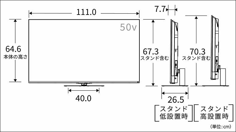 正面図_側面図_レグザ
