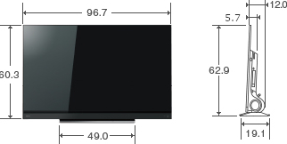 「43V型BM620Xの寸法図」 イメージ