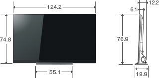 「55V型BZ710Xの寸法図」 イメージ